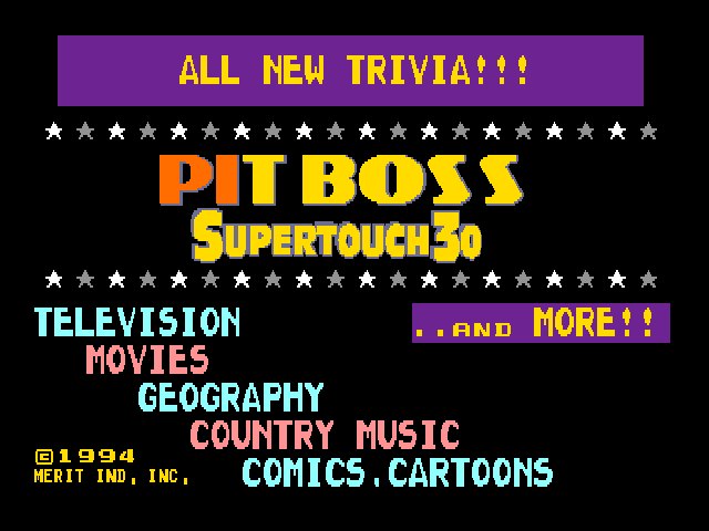 Pit Boss Supertouch 30 (9234-10-01) Title Screen